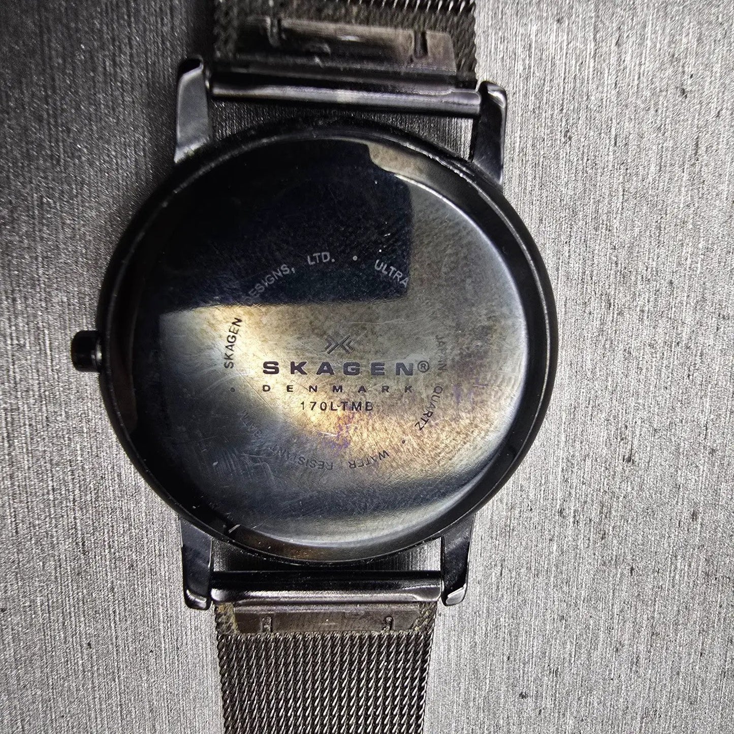 Skagen Watch Men 34mm Black Dial Black Tone Titanium Date 170LTMB New Battery10