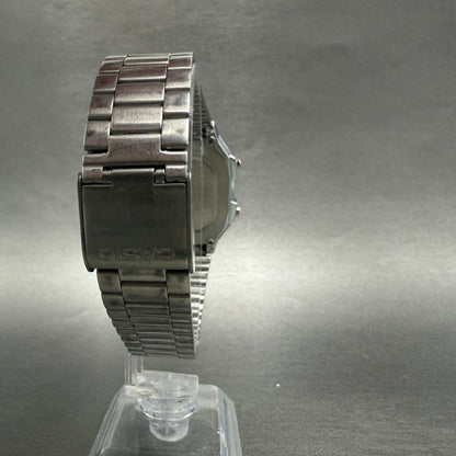 Casio Iluminator Digital Watch Men 34mm Silver Tone Alarm Chrono A178W New Batt7