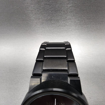 Nixon Cannon Watch Men 40mm Black Dial Black Tone Round Bracelet new Battery
