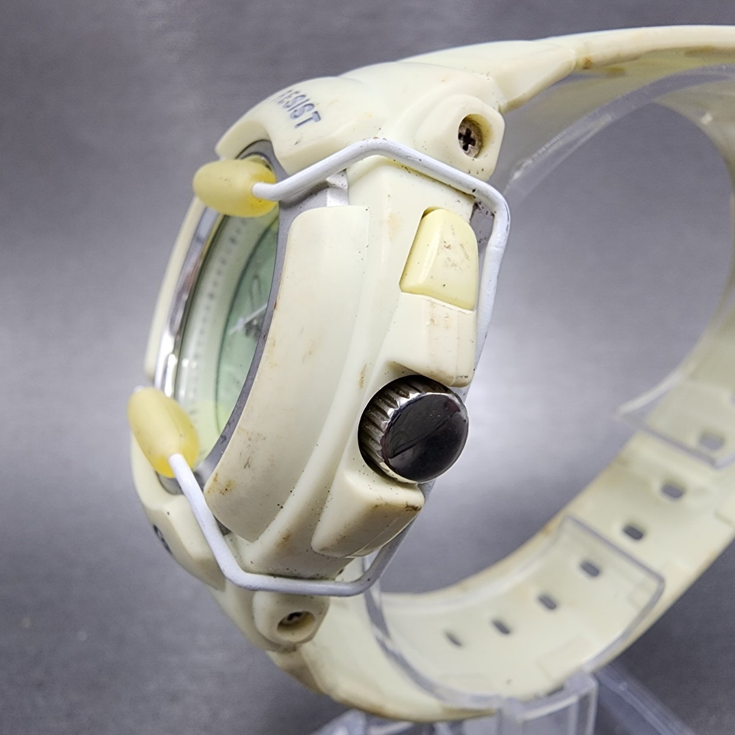 Casio BabyG BG24 Watch Women 42mm Green Dial White Tone Round New Battery2