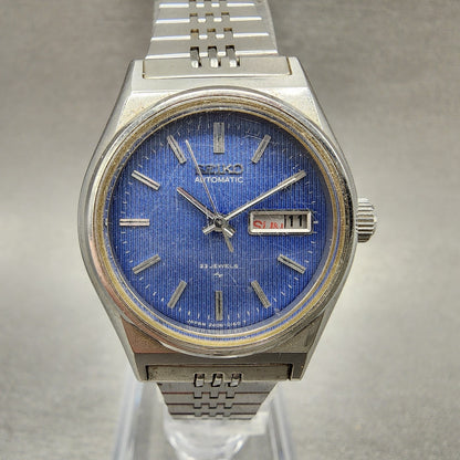 Seiko Automatic Watch Women 27mm Blue Dial Silver Tone Daydate 24060060 READ!!!0