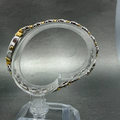 Seiko Watch Women 17mm Champagne Dial Two Tone Oval 2P21-5D00 New Battery VTG6