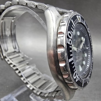Citizen Eco-Drive Dive Watch Men 40mm Black Dial Steel Date 7878-H10716 Runs TGH3