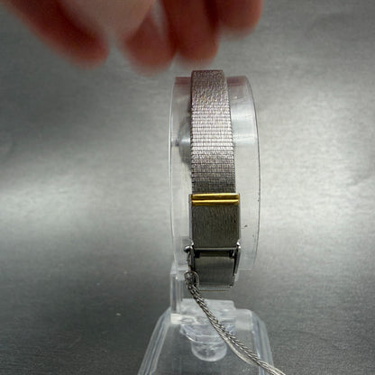 Seiko Watch Women 18mm Champagne Dial Two Tone Square 2320-6710 New Battery VTG7