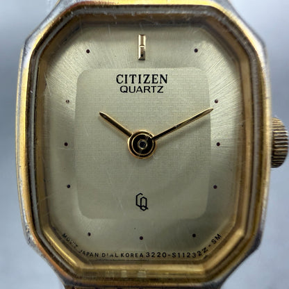 Citizen CQ Watch Women 17mm Champagne Dial Gold Tone 3220-S01795 New Battery1