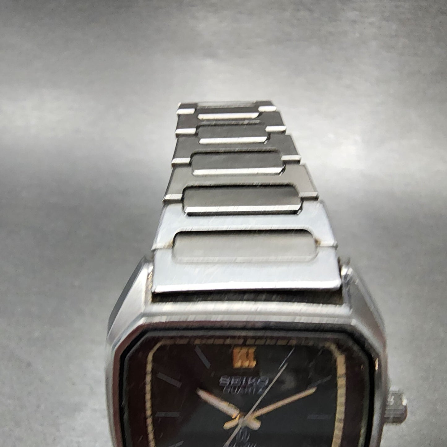 Seiko Silverwave Watch Men 33mm Brown Dial Steel Octagon 8221-5010 New Batt