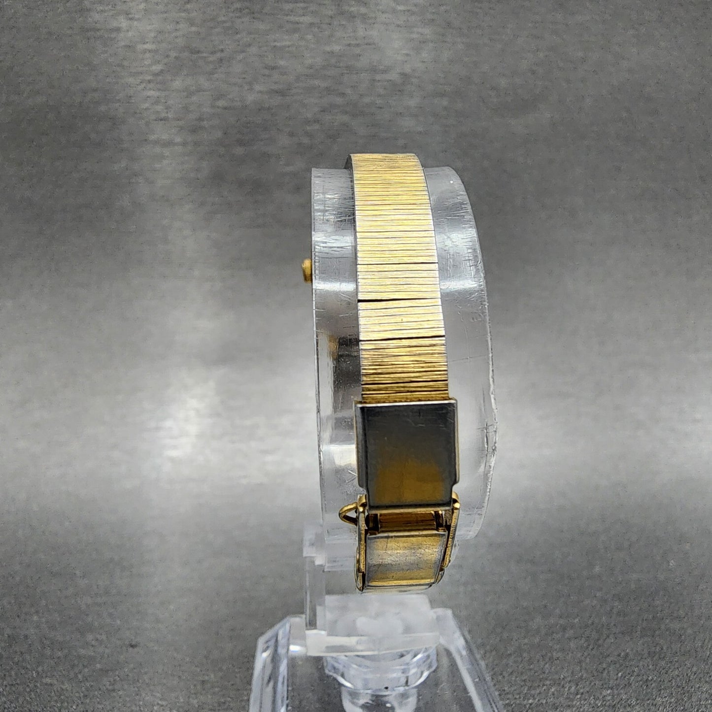 VTG Citizen Seven Watch Women 16mm Brown Dial Gold Tone Rectangle New Battery