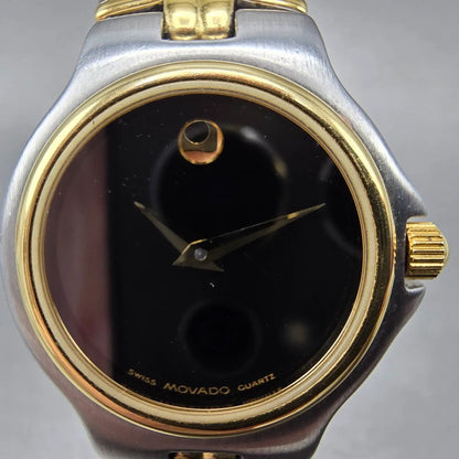 Movado Museum Watch Women 26mm Black Dial Two Tone Round 81.A1.827 New Battery P1