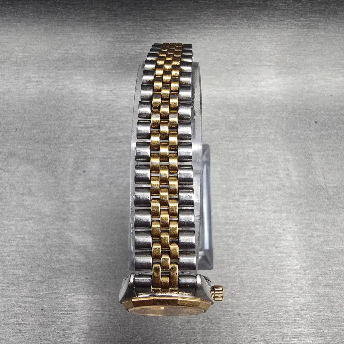 Bulova Marine Star Watch Women 24mm Gold Dial Two Tone Date Round 90G17 New Batt4