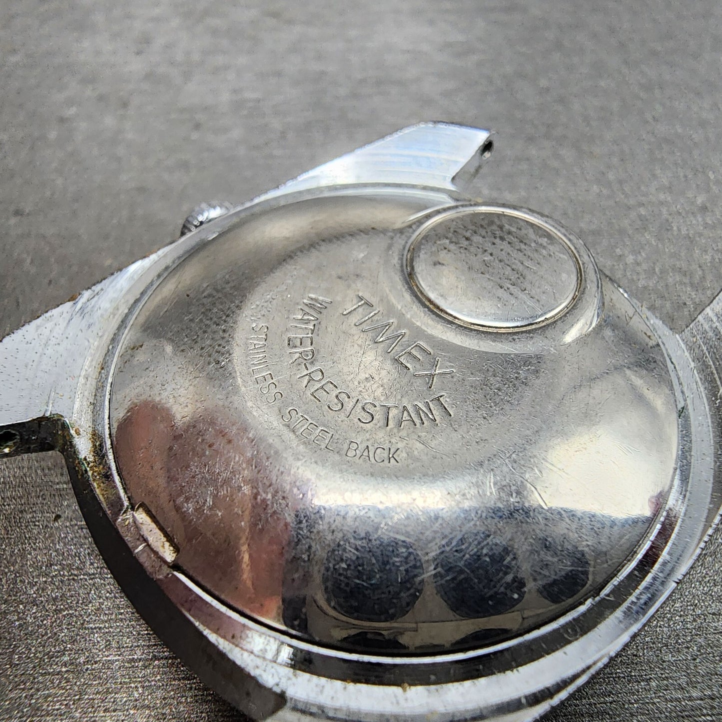 Timex Electric Watch Men 36mm Black Dial Silver Tone Round Crosshair Dial PARTS7