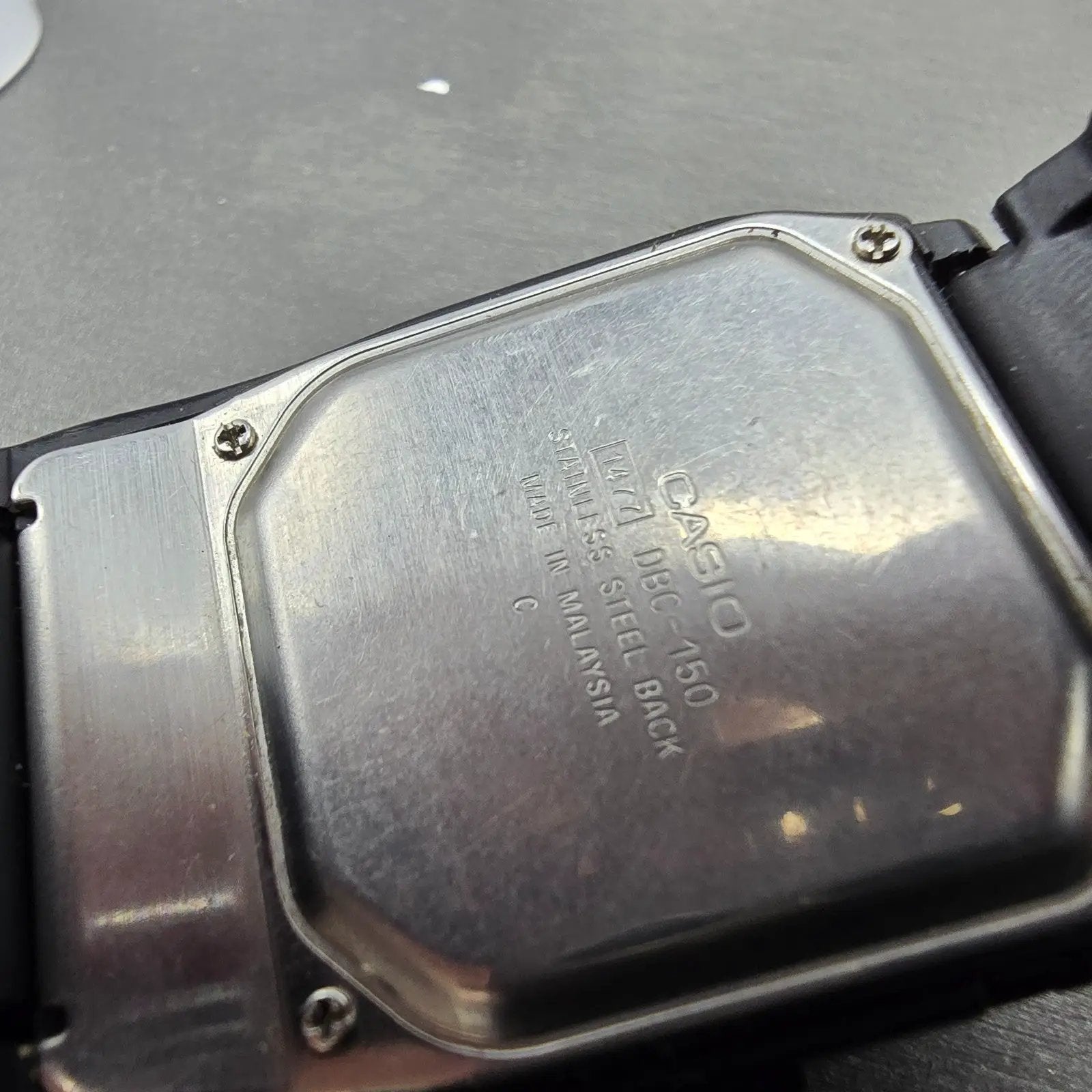 Casio DBC-150 Data Bank Calculator Watch Men 35mm Black Rectangle PARTS VTG11