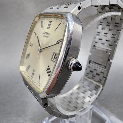 Seiko Watch Men 32mm Silver Dial Silver Tone Date 58555010 New Battery3