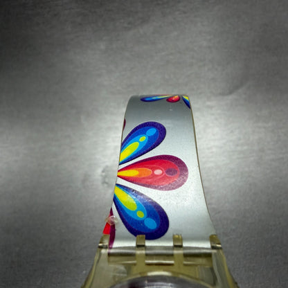 Swatch Magical Parade Watch Men 34mm Silver Dial Clear Case GE161 New Battery4
