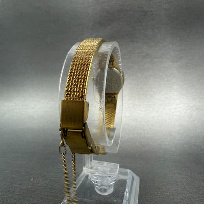 Citizen Watch Women 18mm Black Dial Gold Tone Round 5930-R02467 New Battery ABCD7