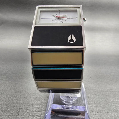 Nixon Chalet Watch Women 30mm White Dial Two Tone Rectangle New Battery5