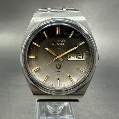Seiko Type II Watch Men 36mm Brown Dial Silver Tone Daydate 4623-8030 NewBattery0