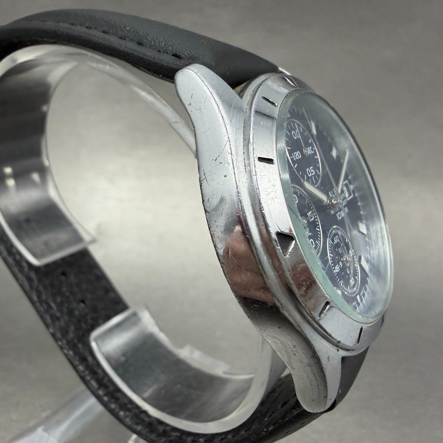 Seiko Alba Chronograph Watch Men 37mm Blue Dial Steel Date 7T92-0CV0 New Battery3