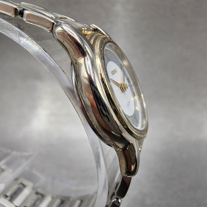 Seiko Lucent Watch Women 22mm White Dial Two Tone 1f210j80 New Battery3