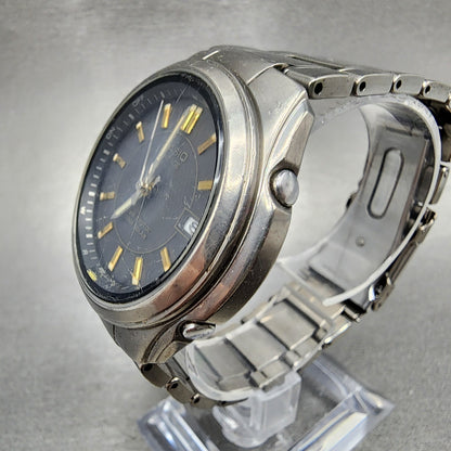 Casio Lineage Watch Men 40mm Gray Dial Tiatainum Tone Date Solar LIW-110t Runs