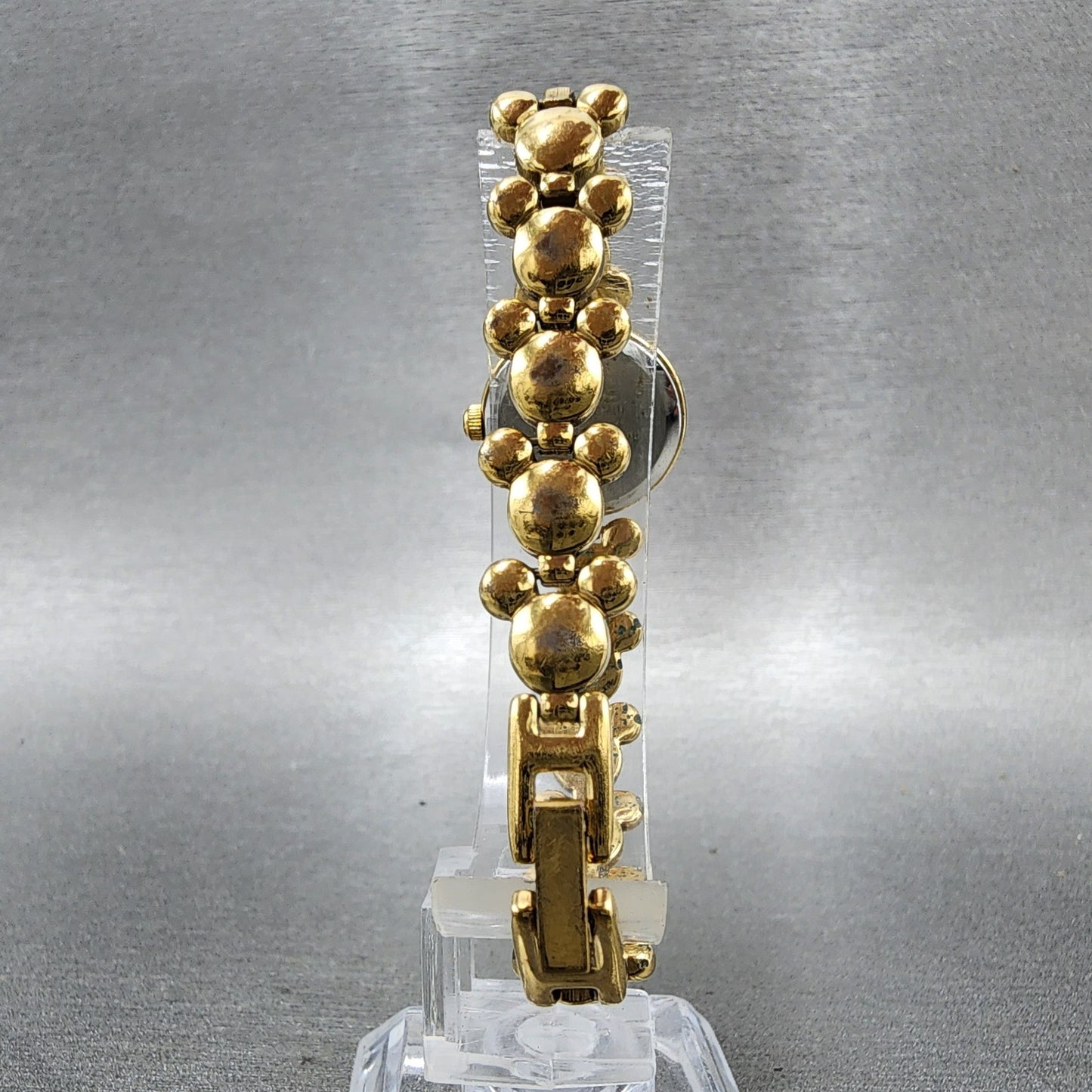 Seiko Lorus Mickey Mouse Watch Women 20mm Gold Dial Gold Tone Round New Battery7