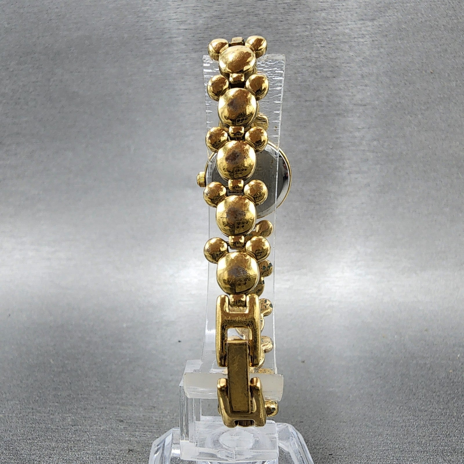 Seiko Lorus Mickey Mouse Watch Women 20mm Gold Dial Gold Tone Round New Battery7