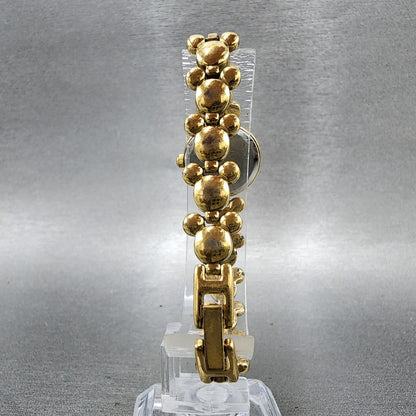 Seiko Lorus Mickey Mouse Watch Women 20mm Gold Dial Gold Tone Round New Battery7
