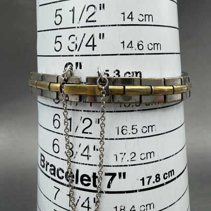Seiko Tank Watch Women 13mm White Dial two Tone Rectangle 2E20-0AY0 New Battery13