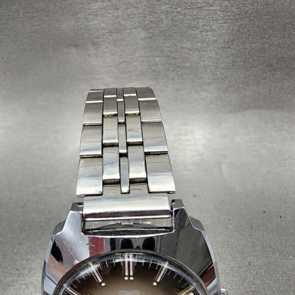 Bulova Caravelle Transistorized Watch Men 34mm Gray Dial Silver Tone Date Runs4