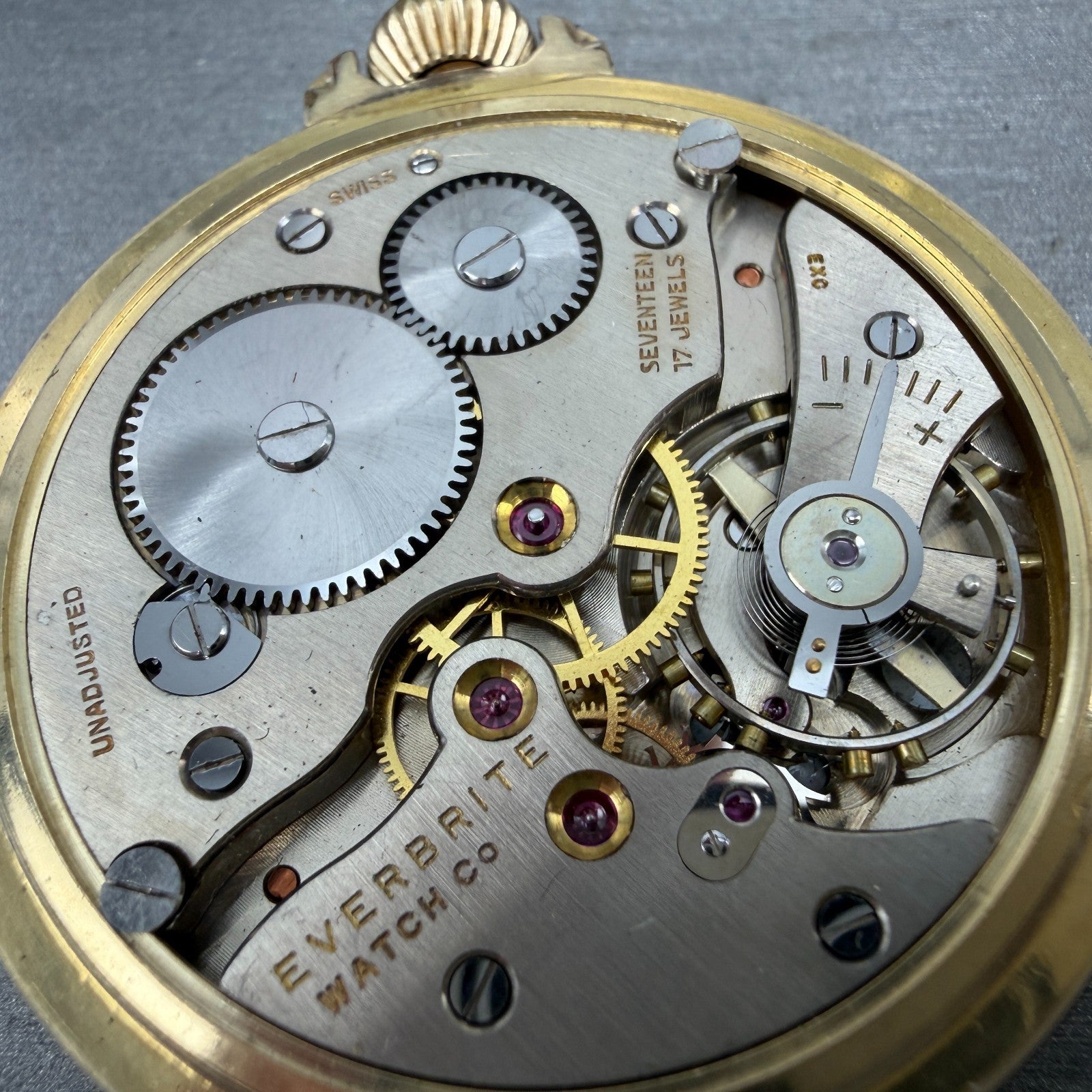Crosby Pocket Watch 50mm White Dial Gold Plated Manual Wind 17 Jewels PARTS12