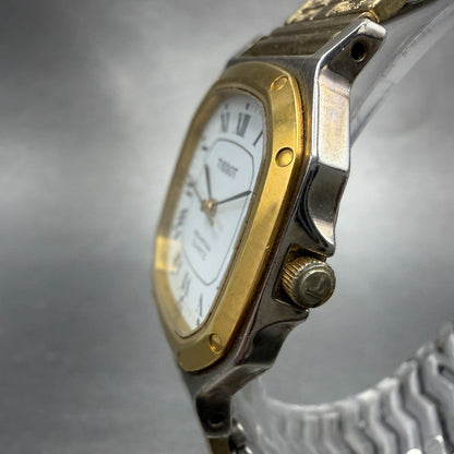 Tissot Seastar Watch Men 30mm White Dial Two Tone Date Octagon PARTS3