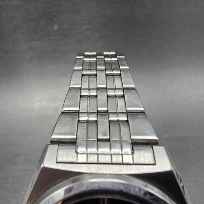 Seiko 5 Automatic Watch Men 37mm Black Dial Silver Tone Daydate 7S26-02E0 Runs4