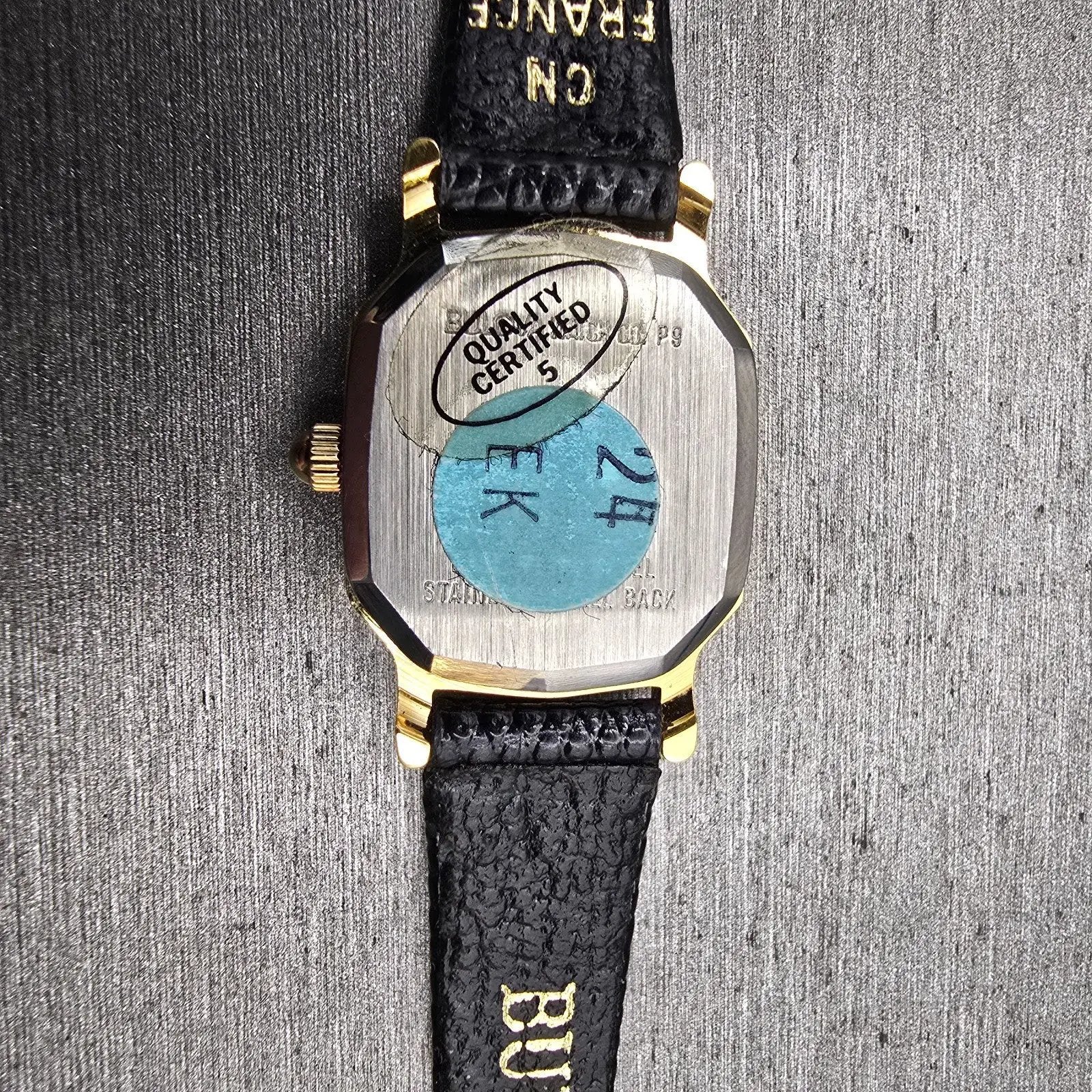 Bulova Watch Women 18mm Gold Dial Gold Tone Octagon 92E24Y New Battery Vintage10
