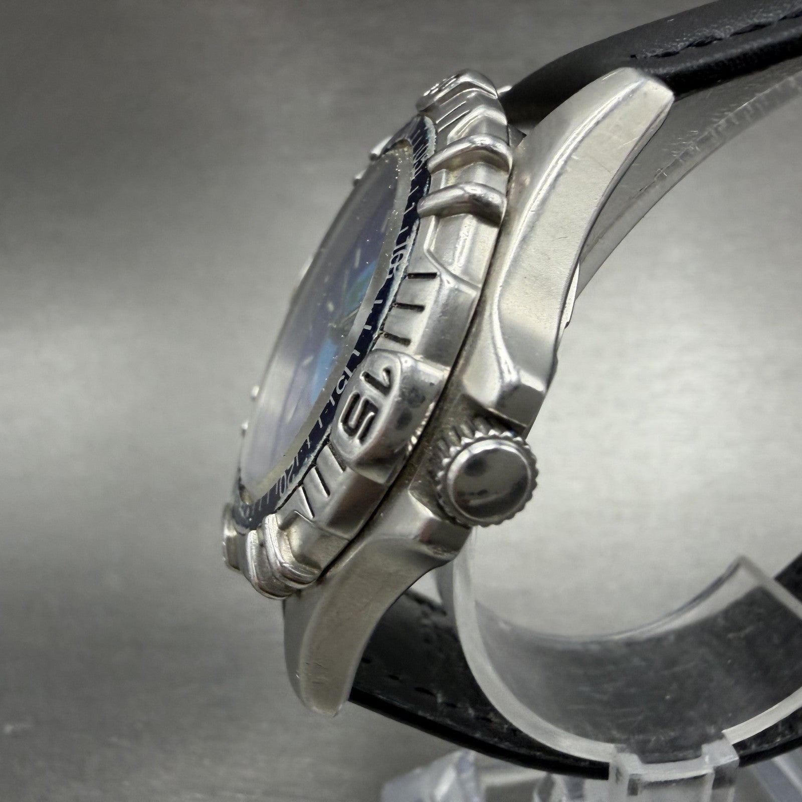 P Guionnet GMT Watch Men 40mm Blue Dial Steel Date Round  New Battery2