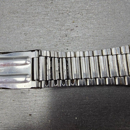 Seiko Bracelet 9mm Stainless Steel Silver Tone Tri Folding Clasp VTG Japan8