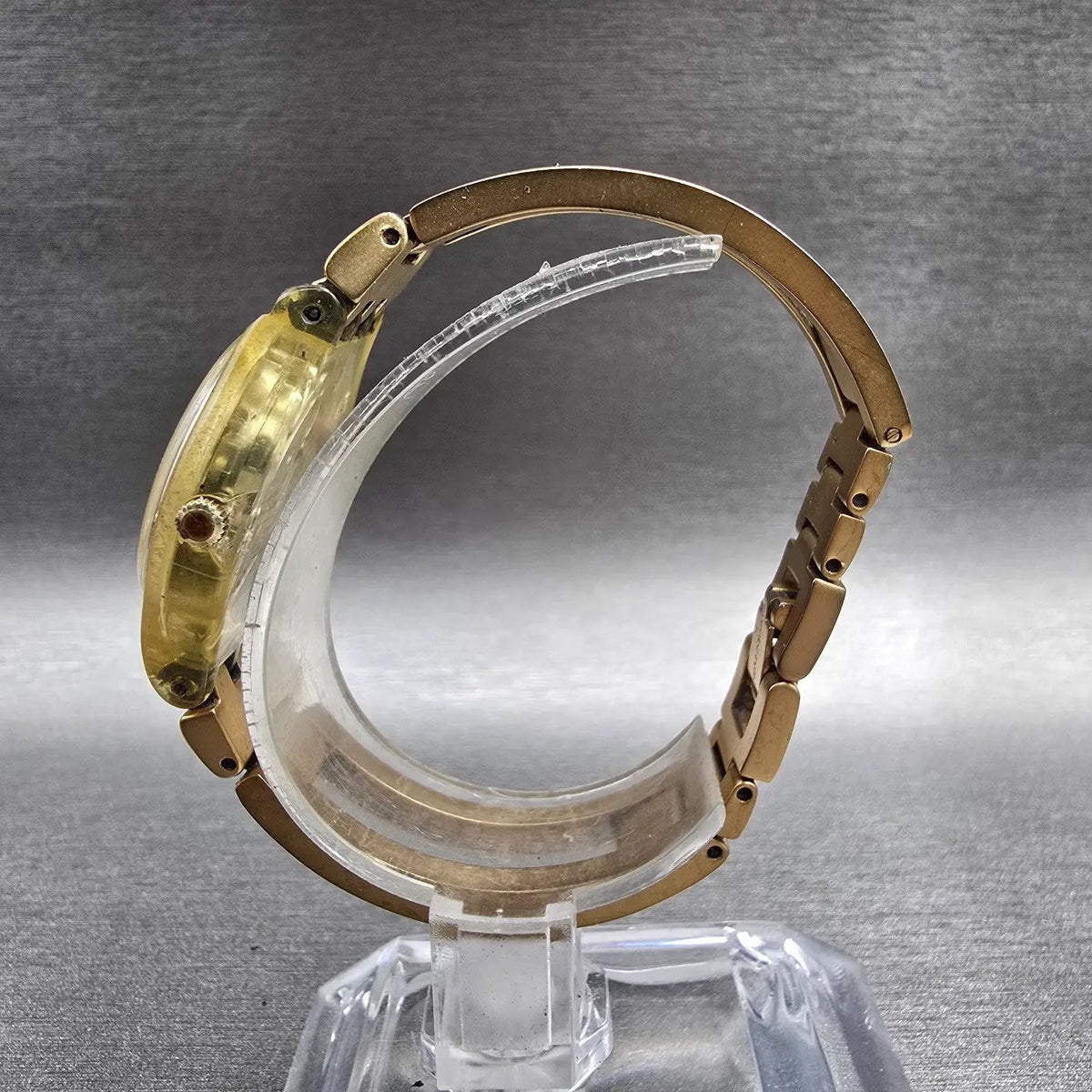 Swatch Enercle Watch Women 25mm Gold Dial Gold Tone Round LN137 New Battery6