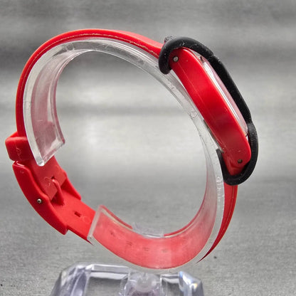 Swatch Squiggly Watch Women 24mm White Dial Red Case Round LR104 New Battery VTG8