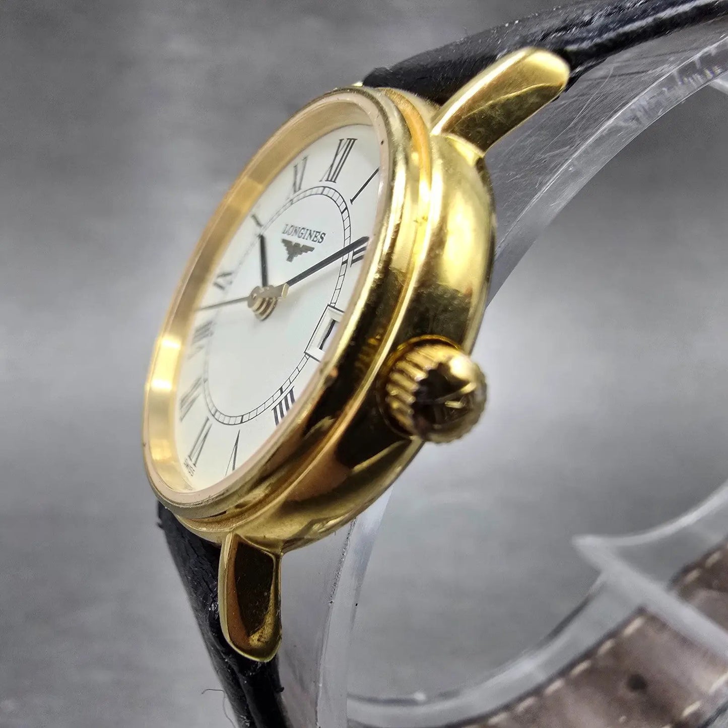 Longines Watch Women 23mm White Dial Gold Tone Date Round L4.220.2 New Battery2