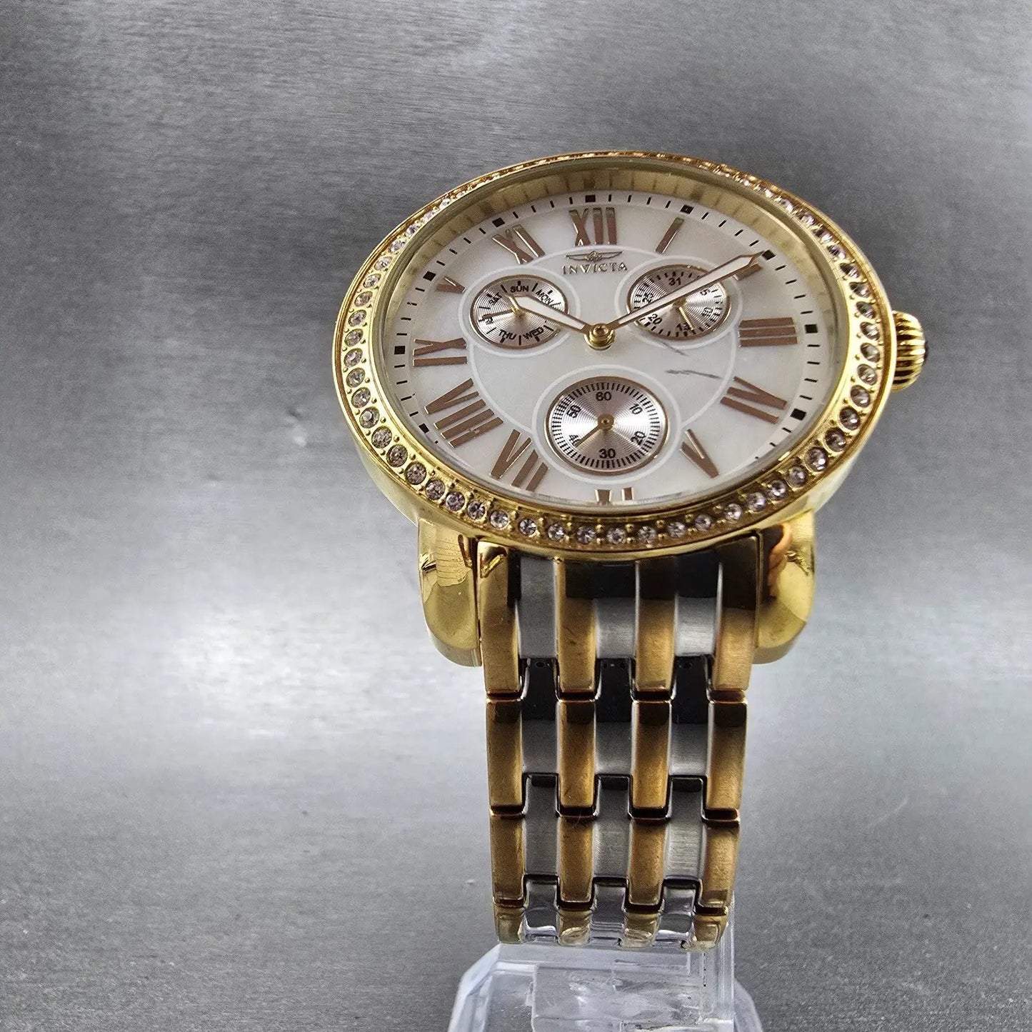 Invicta Angel Watch Women 40mm MOP Dial Two Tone  Daydate 15010 New Battery5