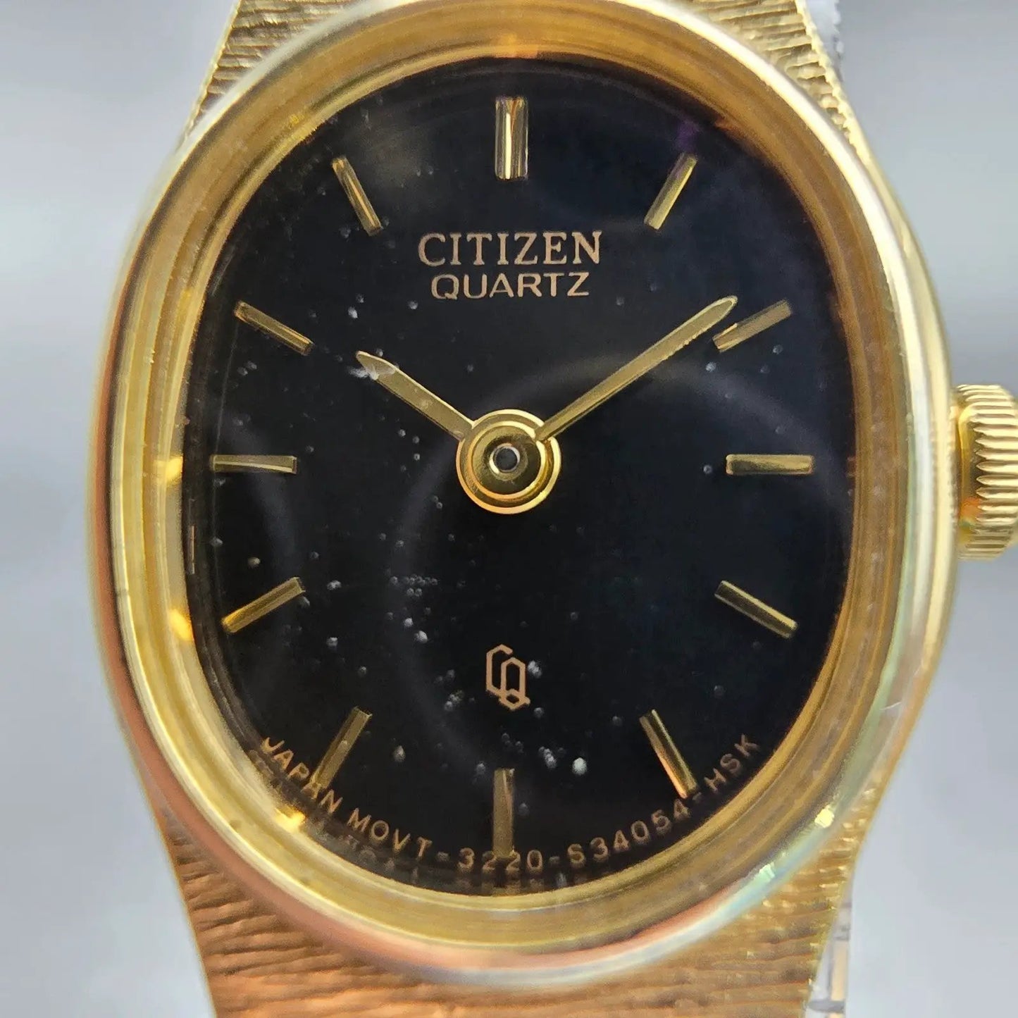 Citizen CQ Watch Women 17mm Black Dial Gold Tone Oval 3220-S16598 New Battery1