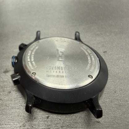 Lilienthal Berlin Chronograph Watch Men 42mm Black Dial Black Meteorite PARTS10