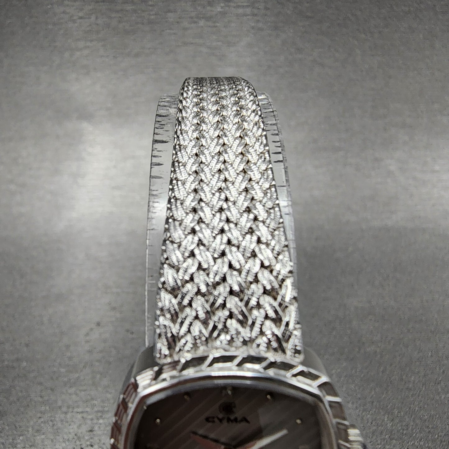 Cyma Watch Women 22mm Silver Dial Silver Tone Rectangle 2002 New Battery4