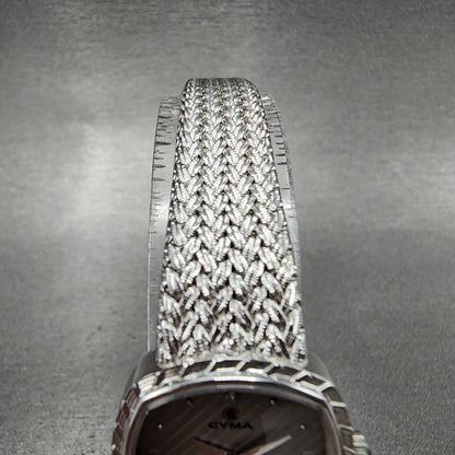 Cyma Watch Women 22mm Silver Dial Silver Tone Rectangle 2002 New Battery4