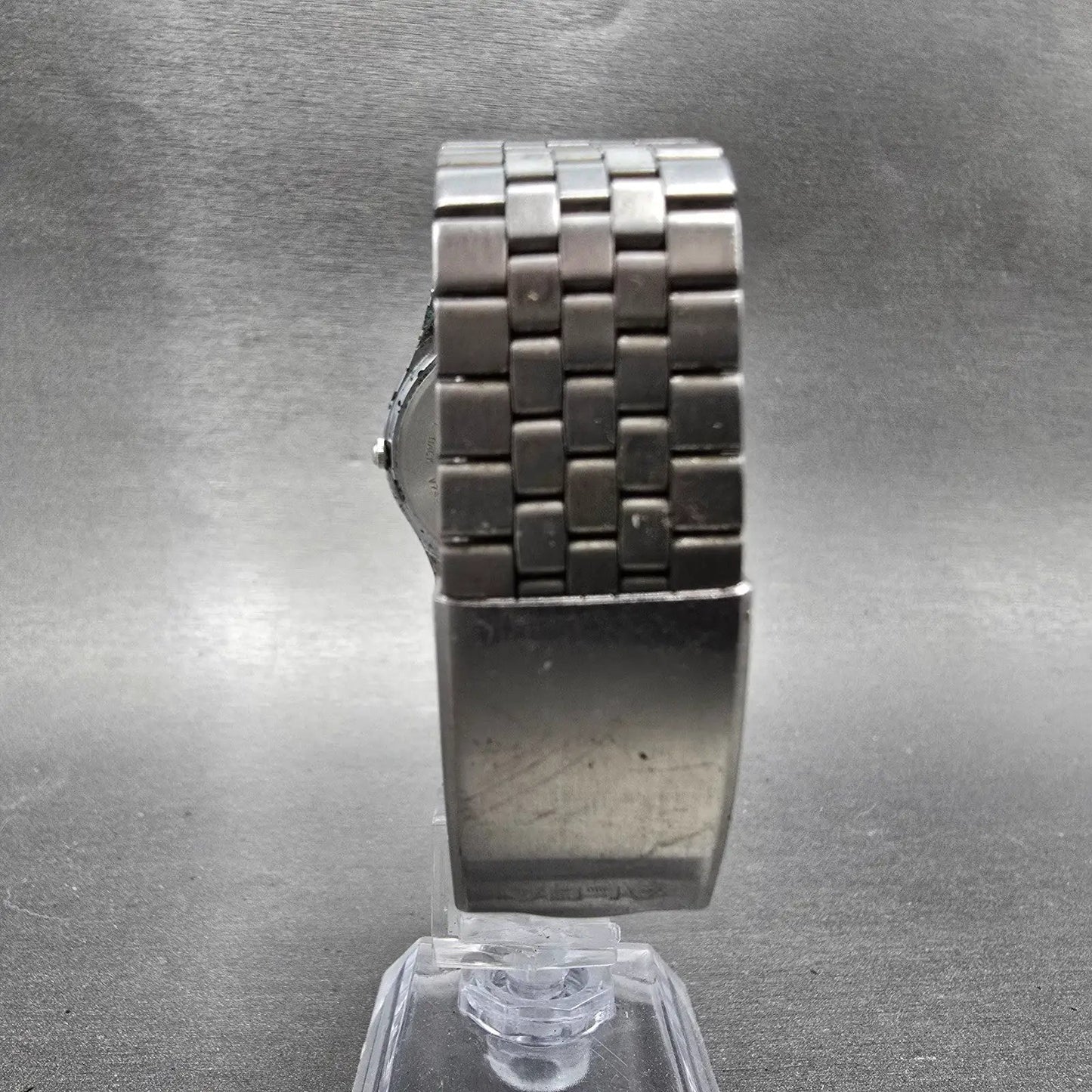 Seiko Alba Watch Men 34mm Luminous Dial Silver Tone Daydate V743-7A00 PARTS VTG7