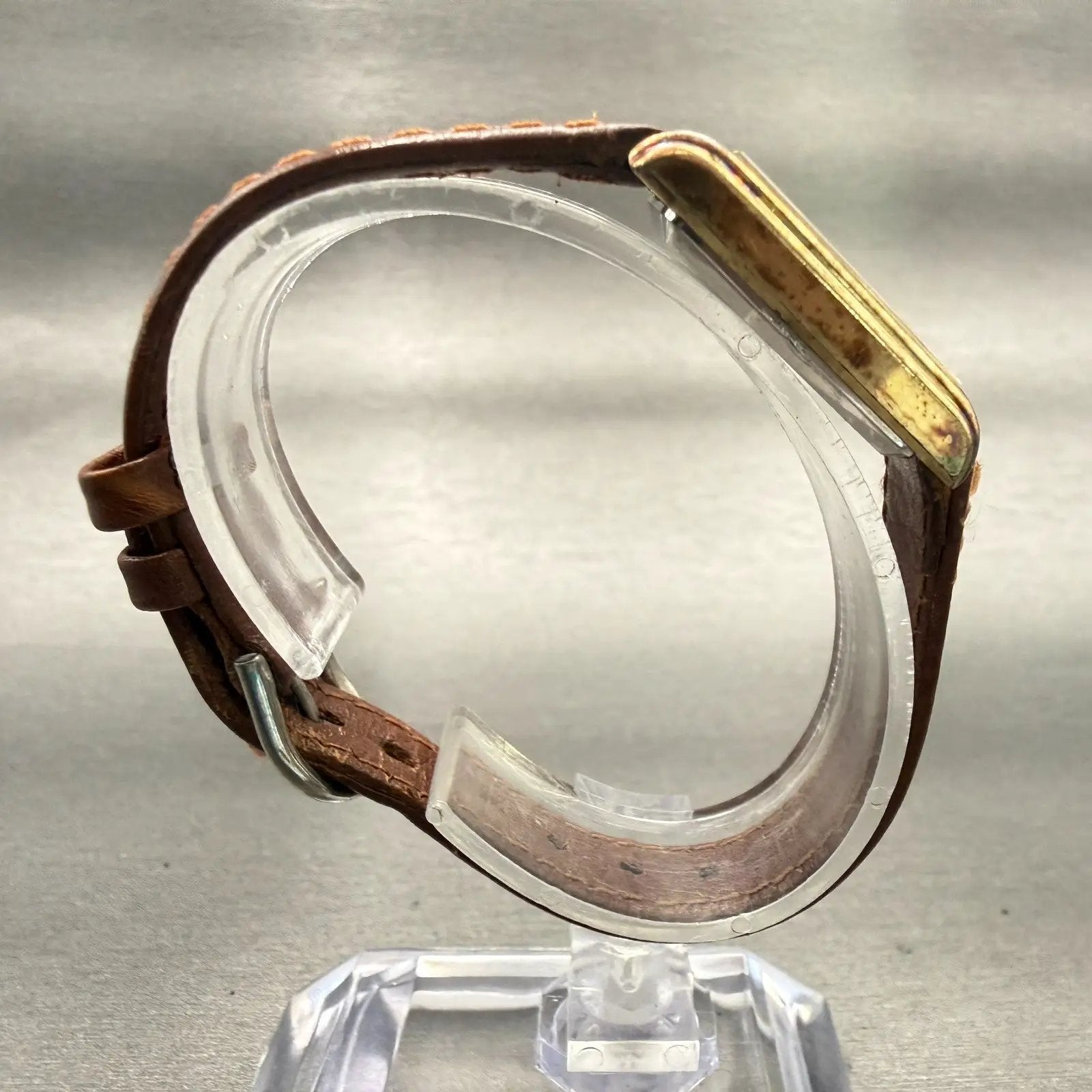Seiko Watch Women 20mm White Dial Gold Tone Rectangle 1428-5020 New Battery VTG8