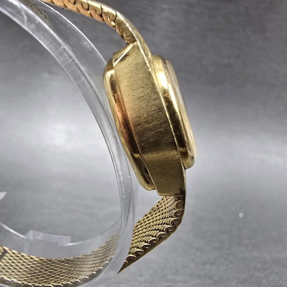 Bulova Accutron Watch Women 18mm Champagne Dial Gold Tone Rectangle PARTS4