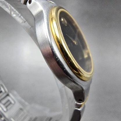 Movado Museum Watch Women 26mm Black Dial Two Tone Round 81.A1.827 New Battery P3