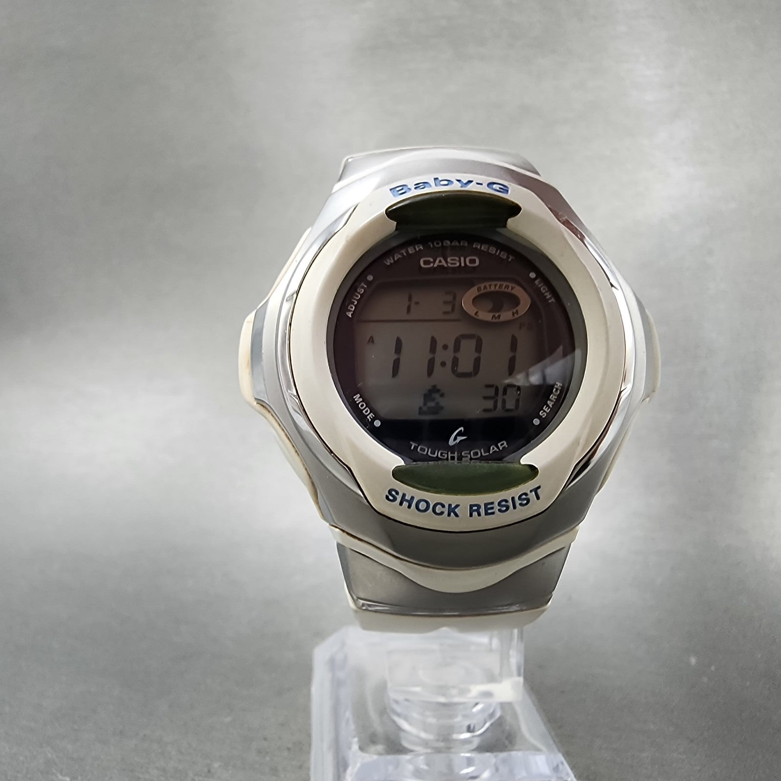 Casio BabyG BGR280 Watch Women 43mm Digital White Tone Alarm Chrono Works5