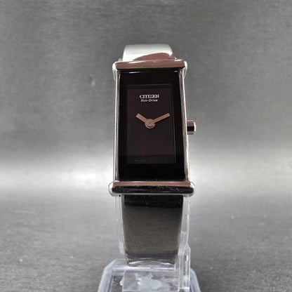 Citizen Eco-Drive Tank Watch Women 14mm Black Dial Silver G620-S033730 Runs JP235