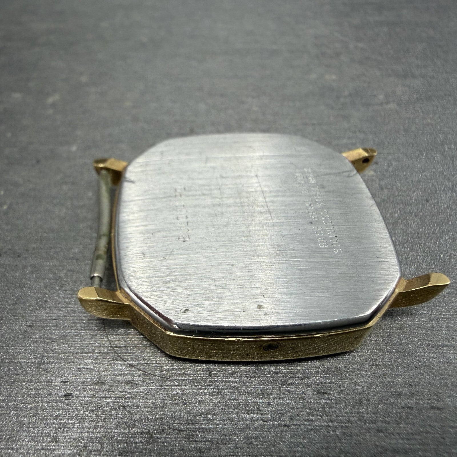Bulova Watch Men 31mm Champagne Dial Gold Tone Octagon P0 Swiss PARTS9