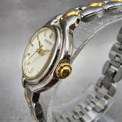 Seiko Watch Women 21mm Silver Dial Two Tone Round 1n010h00 New Battery2